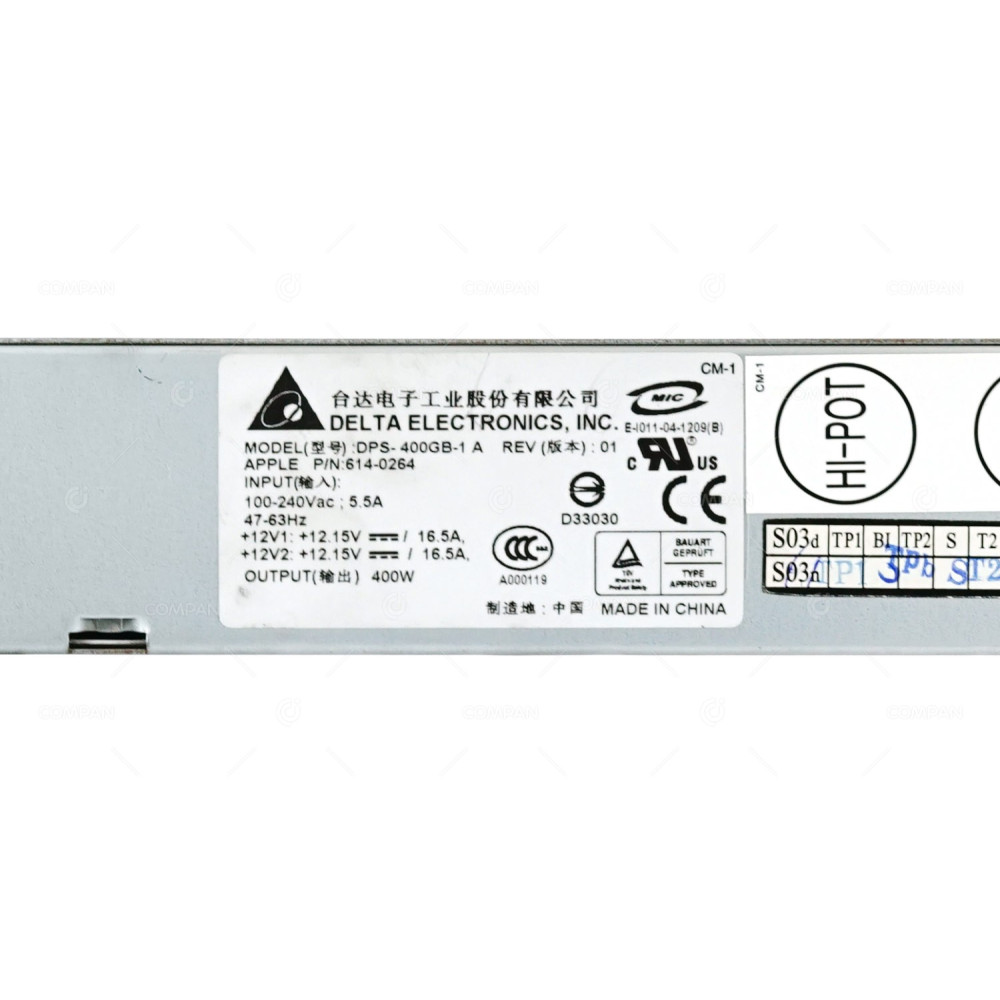 614-0264 APPLE 400W POWER SUPPLY FOR XSERVE G5